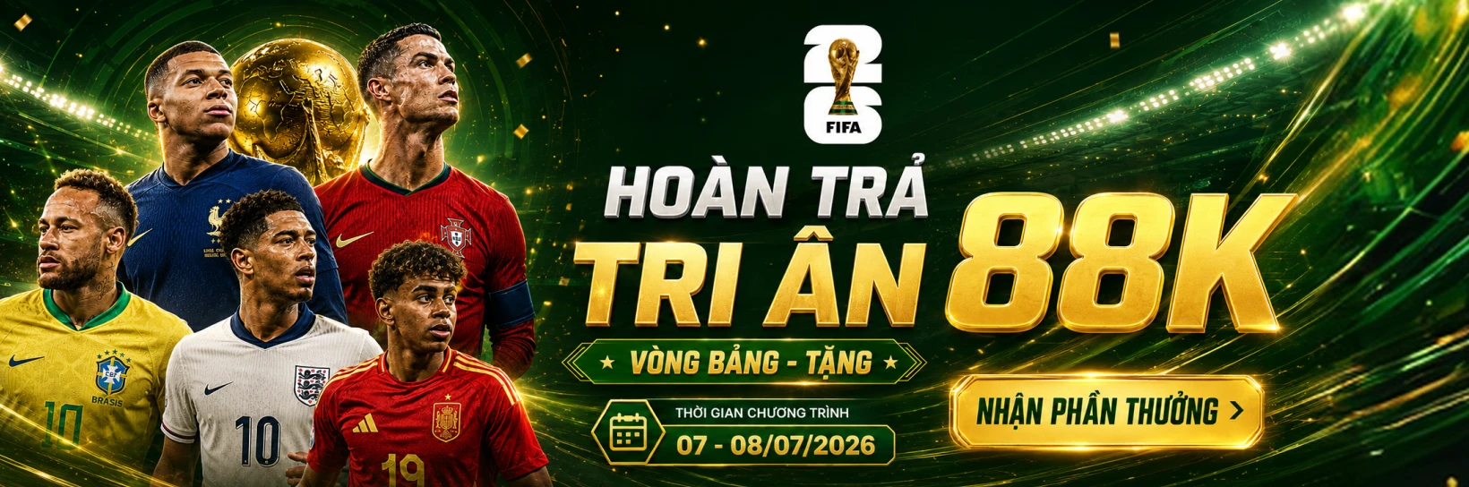 VU88 Tiếp Sức Vòng Knock-Out World Cup – Nhận Quà Tri Ân 88K