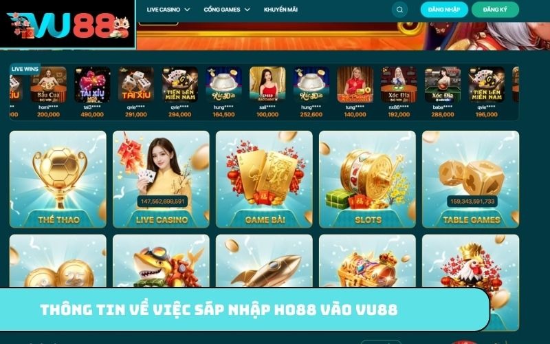 Thông tin về việc sáp nhập HO88 vào VU88